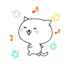 It moves! The white cat sticker #14006618