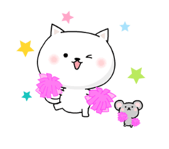 It moves! The white cat sticker #14006620