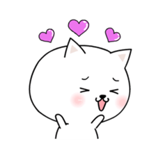 It moves! The white cat sticker #14006624
