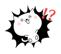 It moves! The white cat sticker #14006627