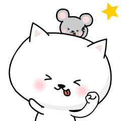 It moves! The white cat