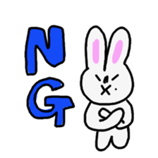 Rough look rabbit sticker #14007351