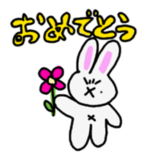 Rough look rabbit sticker #14007361