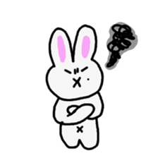 Rough look rabbit sticker #14007367