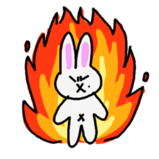 Rough look rabbit sticker #14007368