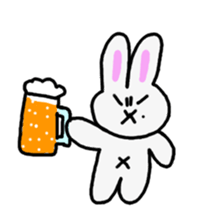 Rough look rabbit sticker #14007375