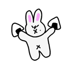 Rough look rabbit sticker #14007387