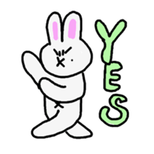 Rough look rabbit sticker #14007389