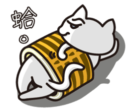 Tiger skin Roll Cat sticker #14007837