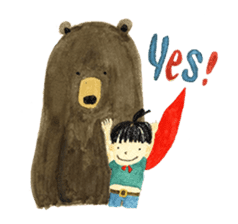 Bear & the girl with superpower sticker #14008262