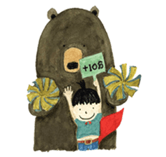 Bear & the girl with superpower sticker #14008270