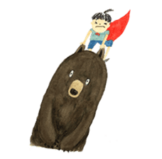 Bear & the girl with superpower sticker #14008275
