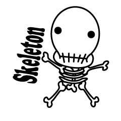 skeleton men sticker