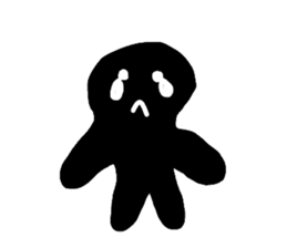 Black marginal people(enblish) sticker #14012435