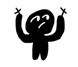 Black marginal people(enblish) sticker #14012443