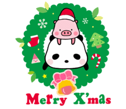 Merry X'mas with Panda & Pig(Ellya) sticker #14015369