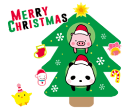 Merry X'mas with Panda & Pig(Ellya) sticker #14015372