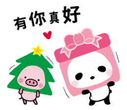 Merry X'mas with Panda & Pig(Ellya) sticker #14015373