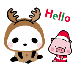 Merry X'mas with Panda & Pig(Ellya) sticker #14015377