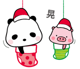Merry X'mas with Panda & Pig(Ellya) sticker #14015378