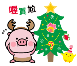 Merry X'mas with Panda & Pig(Ellya) sticker #14015379