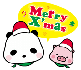 Merry X'mas with Panda & Pig(Ellya) sticker #14015380