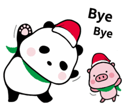 Merry X'mas with Panda & Pig(Ellya) sticker #14015383
