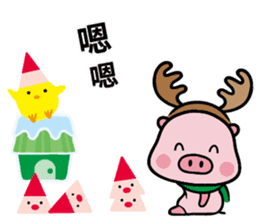 Merry X'mas with Panda & Pig(Ellya) sticker #14015393