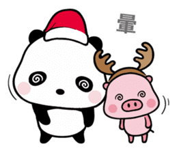 Merry X'mas with Panda & Pig(Ellya) sticker #14015395
