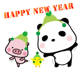 Merry X'mas with Panda & Pig(Ellya) sticker #14015403