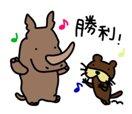 rhino and otter sticker #14017159