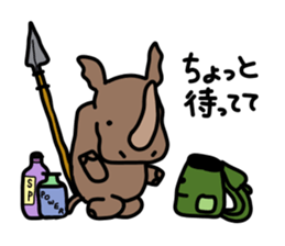 rhino and otter sticker #14017161