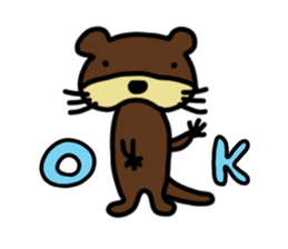 rhino and otter sticker #14017162