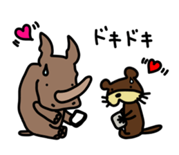 rhino and otter sticker #14017164