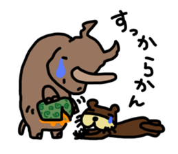 rhino and otter sticker #14017165