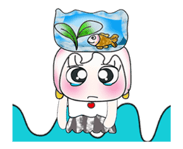 Miss. Hinamori and fish. ^___^ sticker #14019080