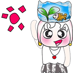 Miss. Hinamori and fish. ^___^