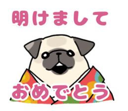 The celebrating pug sticker #14019299