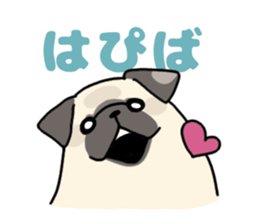 The celebrating pug sticker #14019301