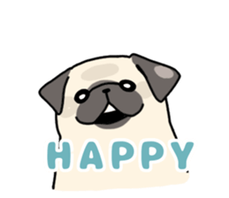 The celebrating pug sticker #14019303