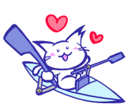 rowing cat sticker #14022721