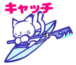 rowing cat sticker #14022724