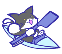 rowing cat sticker #14022726