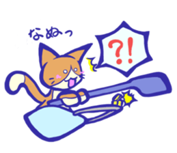 rowing cat sticker #14022729