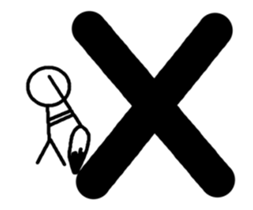 Drawing stick man sticker #14025524