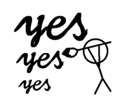 Drawing stick man sticker #14025533