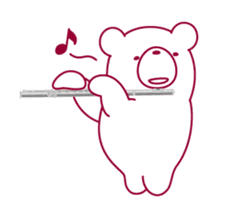 The bear "UGOKUMA" He plays a flute. sticker #14025895