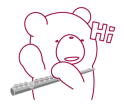 The bear "UGOKUMA" He plays a flute. sticker #14025899