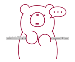 The bear "UGOKUMA" He plays a flute. sticker #14025907