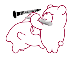 The bear "UGOKUMA" He plays a flute. sticker #14025910